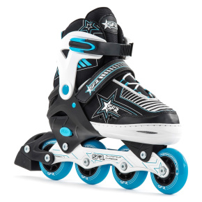 SFR Pulsar Adjustable Children's Inline Skates - Blue - UK:3J-6J EU:35.5-39.5 US:M4-7