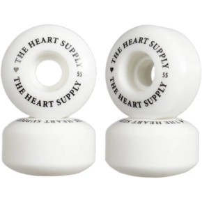 Heart Supply Clean Heart Skate Wheels 4-Pack (55mm|White/Black)