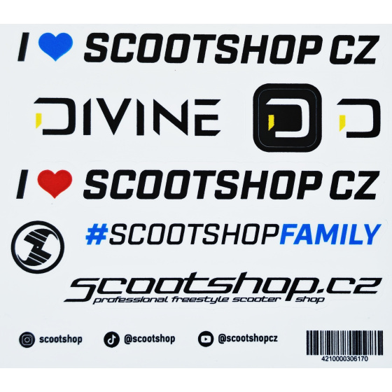 Scootshop.cz X Divine S sticker sheet