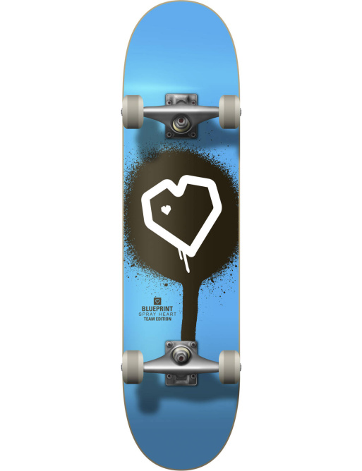 Blueprint Spray Heart V2 Skateboard Set (8"|Blue/Black/White)