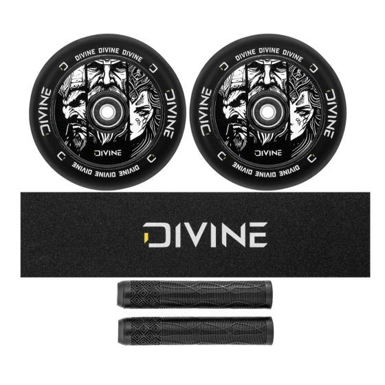 Set of 2 Divine 120 mm Hollowcore wheels + Divine griptape + Divine grips