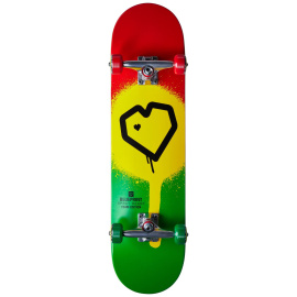 Blueprint Spray Heart V2 Skateboard Complete (8"|Rasta 2)