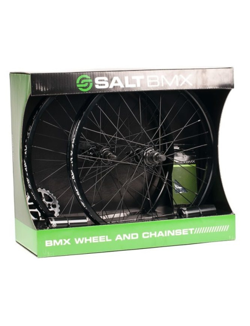 Salt Valon BMX Wheel/Chain Set (Black)