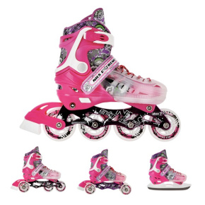 Roller skates NILS EXTREME NH18122 4in1 pink