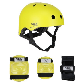 Helmet with pads NILS Extreme MR290+H230 yellow