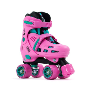 SFR Storm IV Adjustable Children's Quad Skates - Pink / Green - UK:3J-6J EU:35.5-39.5 US:4-7
