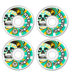 Hydroponic Mexican Skull 2.0 Skateboard Wheels 4-Set (53mm|White/Green)