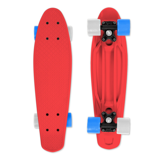 Skateboard FIZZ BOARD Red, Blue-White PU, red