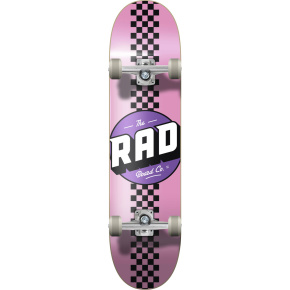 RAD Checker Stripe Skateboard Set (7.75"|Pink/Black)