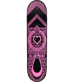 Blueprint Home Heart Skate Board (7.875"|Black/Pink)