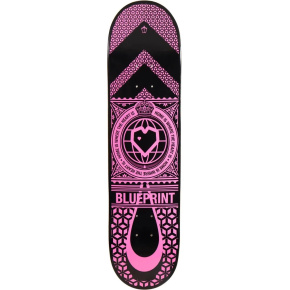 Blueprint Home Heart Skate Board (7.875"|Black/Pink)