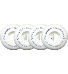Blueprint Mini Heart Skateboard Wheels 4-Set (53mm|White)