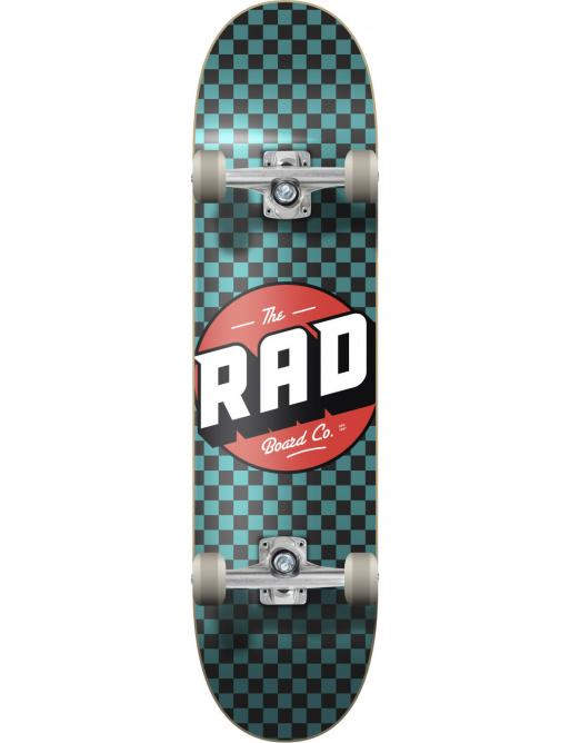RAD Checkers Progressive Skateboard Complete (7.25"|Black/Turquoise)