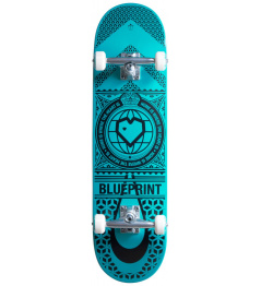 Skateboard Blueprint Home Heart 8.25 "Black / Turquoise