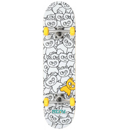 Meow Sticker Pile Skateboard Set (8 "| White)