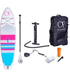 Ocean Pacific Malibu All Round 10'6 Inflatable Paddleboard (White/Grey/Pink)