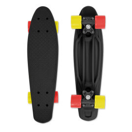 Skateboard FIZZ BOARD Black, Red-Yellow PU, black