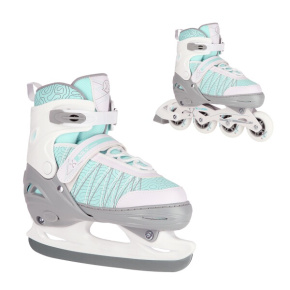 Roller skates NILS Extreme NH11912 2in1 white and mint