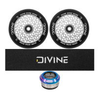 Set of 2 Divine 110 mm Light silver wheels + Divine griptape + Divine headset