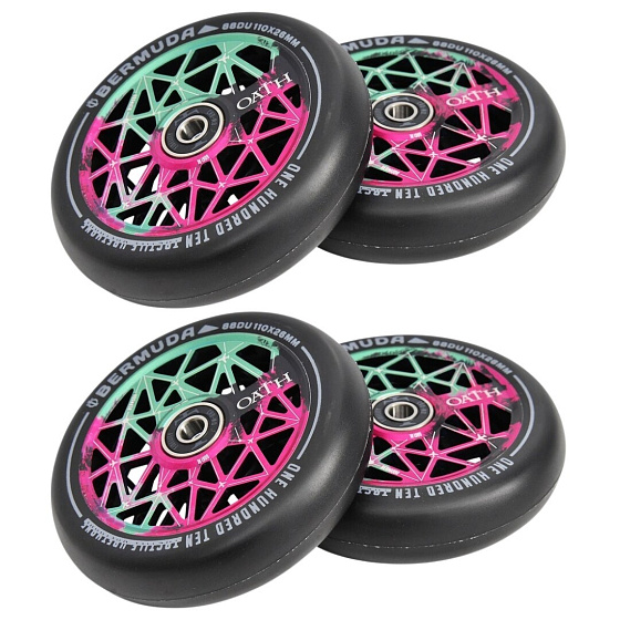 Packaging 1+1 Oath Bermuda Wheels 110mm Green/Pink/Black 4pcs