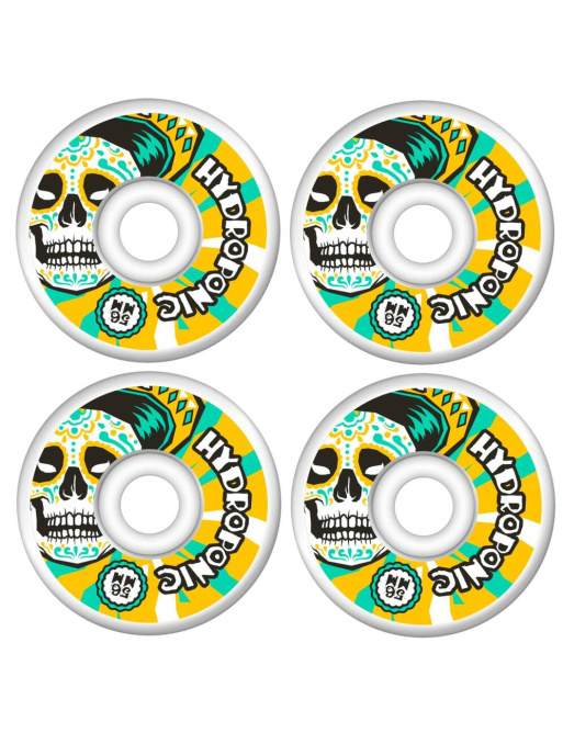 Hydroponic Mexican Skull 2.0 Skateboard Wheels 4-Set (56mm|White/Yellow)