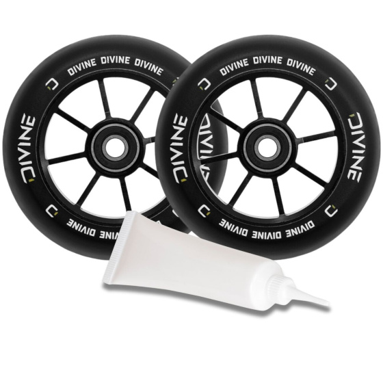 Set of 2 Divine 110 mm Spoked Black + Divine Oil for Bearings