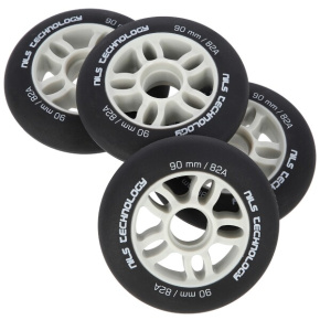 NILS Extreme PU matt wheels 90x24 82A, black, 4 pcs