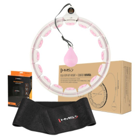 HMS HHW06 hula hoop massage set with weights and counter and slimming belt BR163 pink