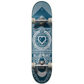 Blueprint Home Heart Skateboard Complete (8"|Navy/White)