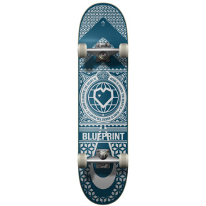 Blueprint Home Heart Skateboard Complete (8"|Navy/White)
