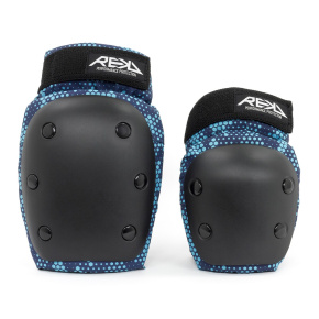 REKD Youth Heavy Duty Double Pad Set - Black/Blue - Small