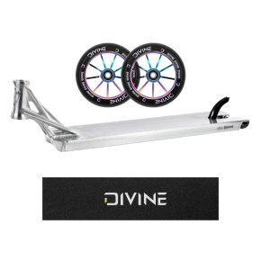 Set Ethic Lindworm V4 Deck 600 mm RAW + 2 Divine 110 mm Spoked Neochrome Wheels + Divine Logo Griptape