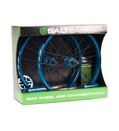 Salt Valon BMX Wheel/Chain Set (Cyan)