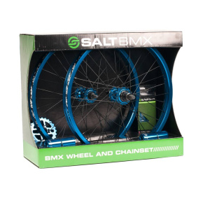 Salt Valon BMX Wheel/Chain Set (Cyan)
