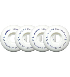 Blueprint Mini Heart Skateboard Wheels 4-Set (51mm|White)