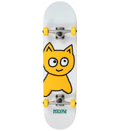 Meow Big Cat Skateboard Set (8 "| White / Yellow)