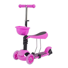 Three-wheeled scooter NILS EXTREME HLB08 3in1 pink