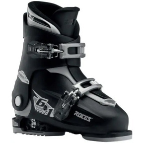 Roces Idea Up 6in1 Adjustable Kids Ski Boots (19-22|Black/Silver)