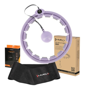 HMS HHW09 hula hoop massage set with weights and counter and BR163 slimming belt purple