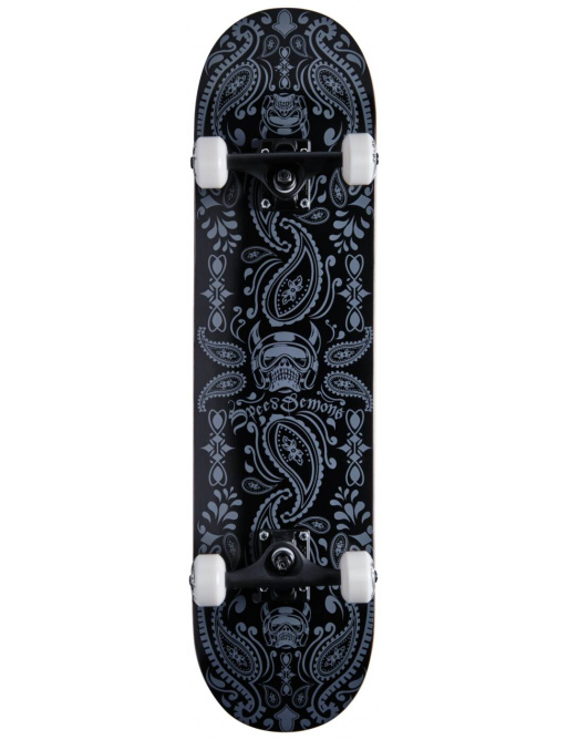 Speed Demons Bandana Skateboard Complete (8.25"|Black/Silver)