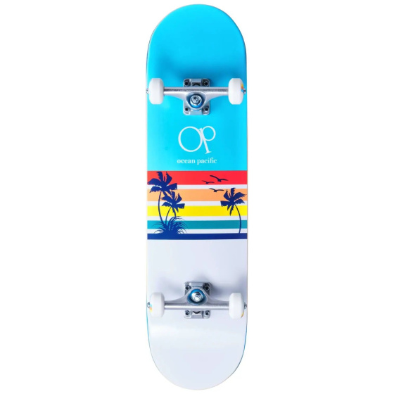 Skateboard Ocean Pacific Sunset 8.25 "White / Blue