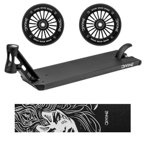 Set Board Divine Forget Street 6" 580 mm black + 2pcs Divine 110 mm Turbo wheels black + Divine Nyx griptape