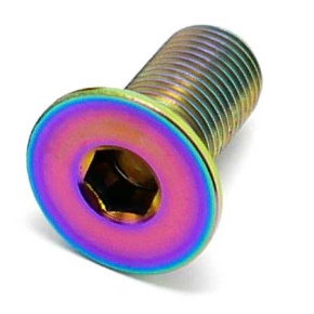 TLC Hollow Titanium BMX Crank Spindle screw (Rainbow)