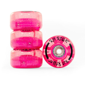 Rio Roller Light Up Wheels - Pink Glitter - 58mm x 33mm