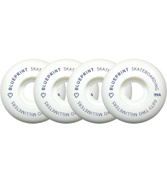 Blueprint Mini Heart Skateboard Wheels 4-Set (52mm|White)