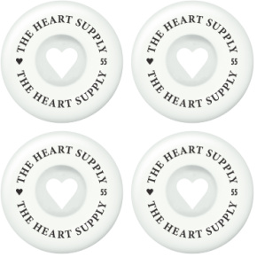 Heart Supply Clean Heart Skate Wheels 4-Pack (55mm|White/Black)