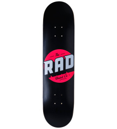 RAD Solid Logo Skate Board (8"|Black/Red)
