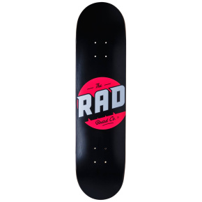 RAD Solid Logo Skate Board (8"|Black/Red)