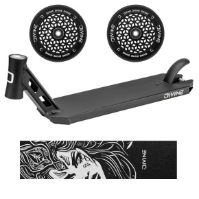 Set Divine Park Deck black + 2pcs Divine 110 mm Light black wheels + Divine Nyx griptape