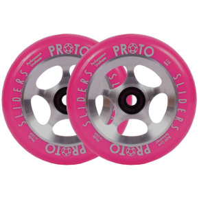 Proto Sliders Starbright Scooter Wheels 2-Pack (Pink On Raw)